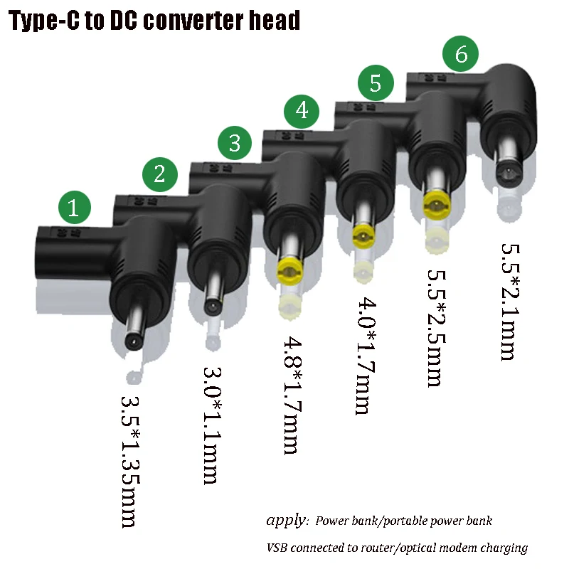 Cltgxdd Type-C Female To Round Mouth DC Revolving Connector PD Decoy Head 5V9V12V Router Optical Cat Charging Conversion Head