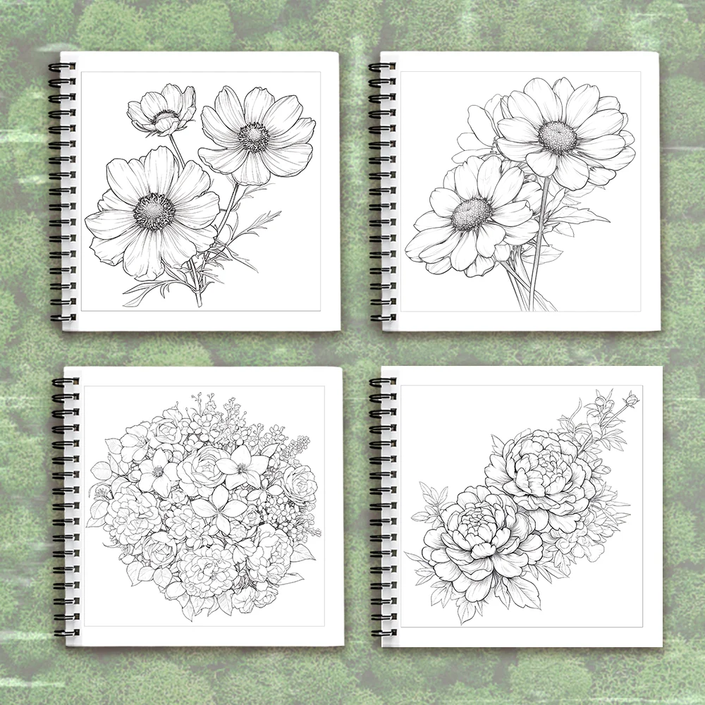 Malbuch für Erwachsene – 30 Blatt, Spiralbindung, speziell für Frauen, 21 x 21 cm, Zeichenbuch, Geburtstagsgeschenk, Geschenk für Feiertagspartys. – Detail 13