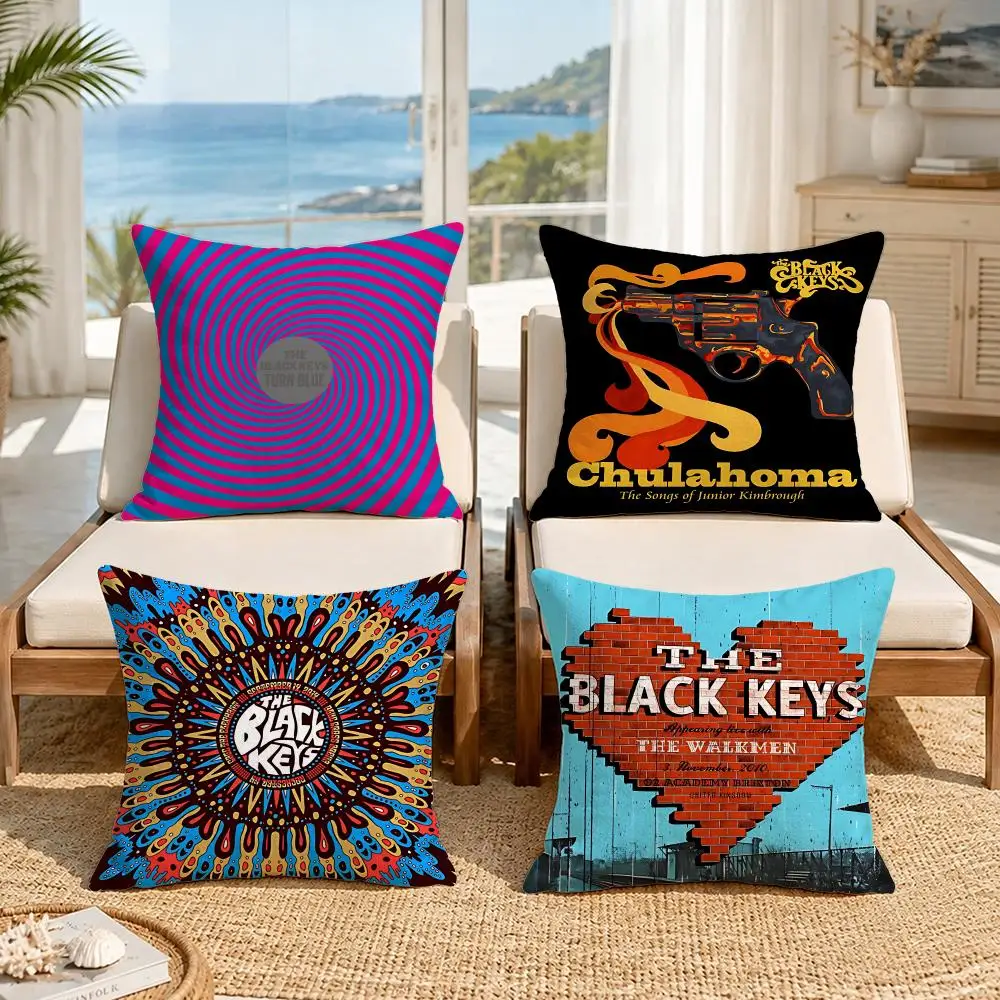 Band The Black Keys Cushion Cover Soft Pillow Cover Two‑Side Printing Throw Pillow Case for Sofa Pillowcase Home Decoration