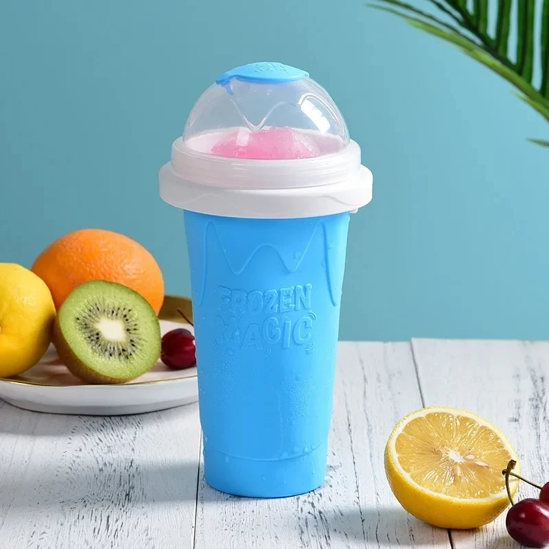 Shake Smoothies Cup Ice Cream Maker Quick-Frozen Silicone Squeeze Cup Portable DIY Juice Milkshake Water Bottle Children Gifts