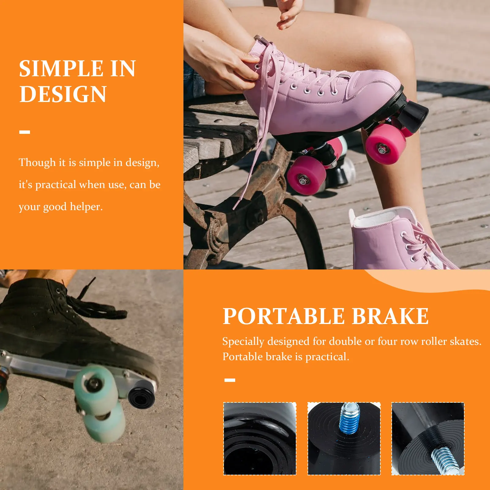 

Комплект из 1 шт. профессиональных тормозных стопоров для роликовых коньков, износостойкие резиновые аксессуары для безопасного катания