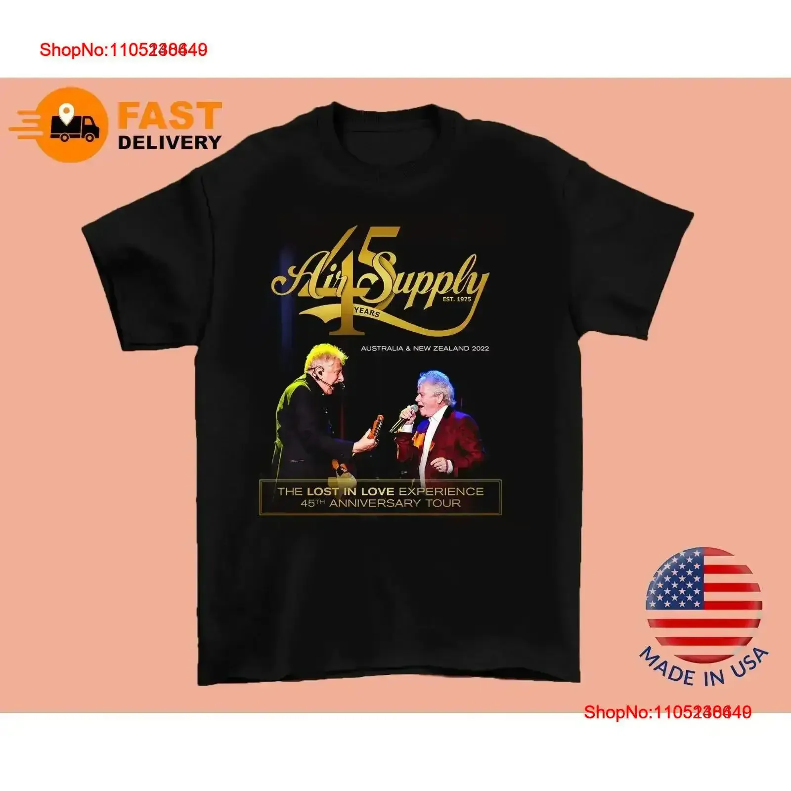 Air Supply Anniversary Tour The Lost In Love Experience T Shirt All Size CS0171 vintage Washed Versatile Stretched Soft graphic