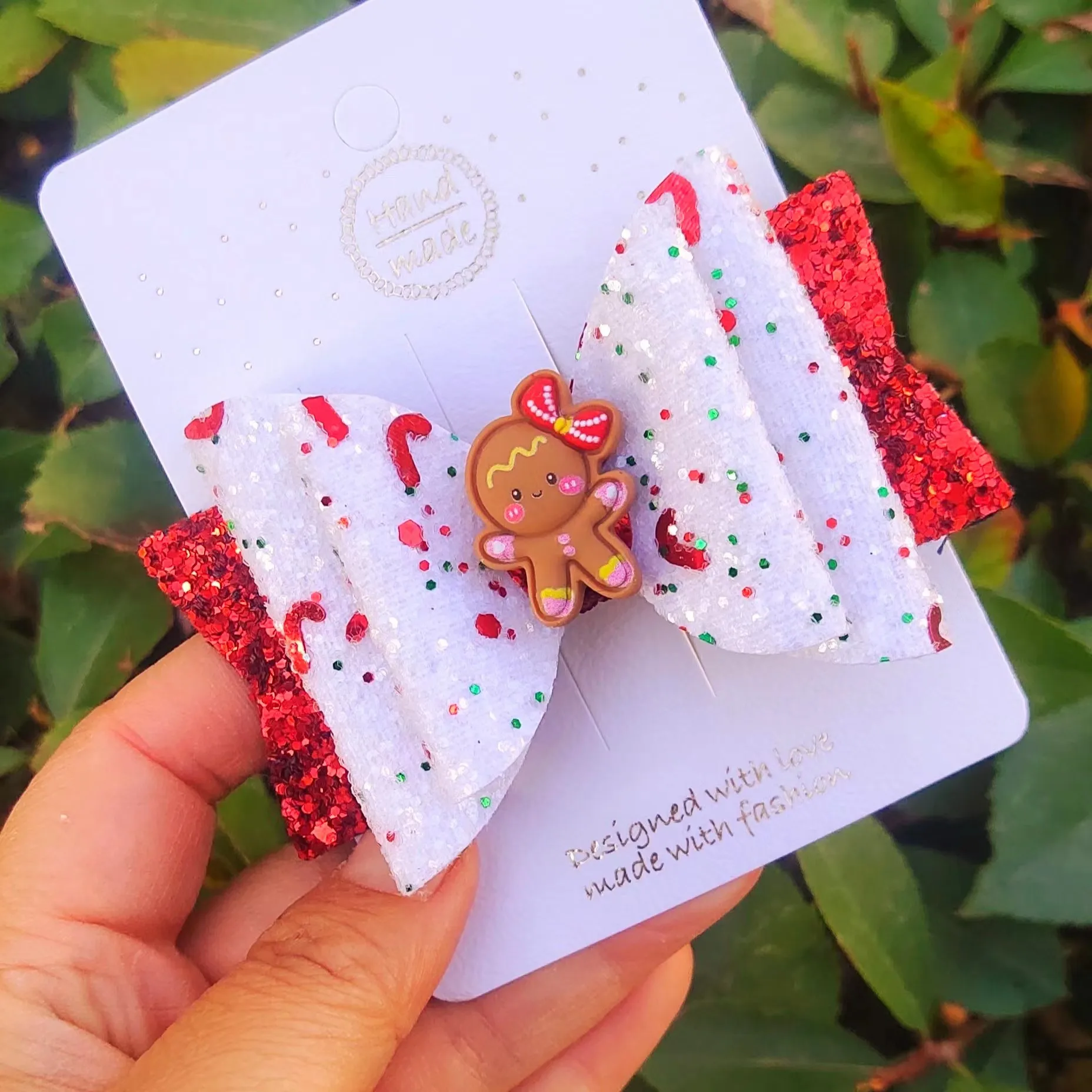 Picture 6: Thumbelina 3.5 Inch Lovely Santas Day Hair Bows for Girls Cute Hair Clips Headwear Hairpins Hair Accessories