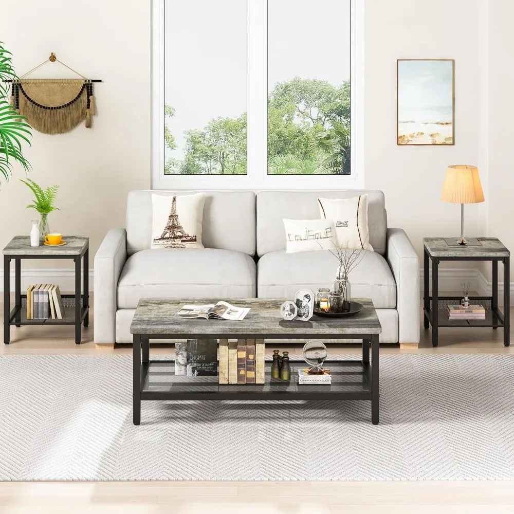 

Three-piece Coffee Table and Chair Set, Modern Living Room Table and Chair Set, Customizable