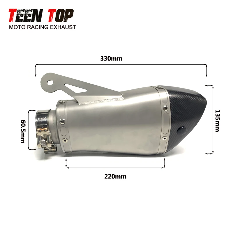 Motorcycle Slip-on Exhaust For BMW S1000RR S1000R HP4 Exhaust Muffler 60.5mm Middle Link Decat Pipe S1000RR Escape Moto Tailpipe - view 3