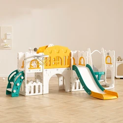 Multifunctional Kids Combination Slide, Indoor Plastic Toddler Climbing Toy, Mini Castle Slide, Baby Play Equipment for Home