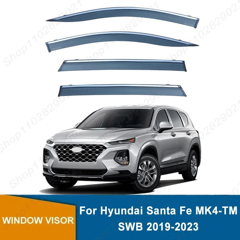 Window Visor For Hyundai Santa Fe MK4-TM SWB 19-23 Short Wheelbase Weathershield Sun Rain Deflector Guard Car Window Deflector