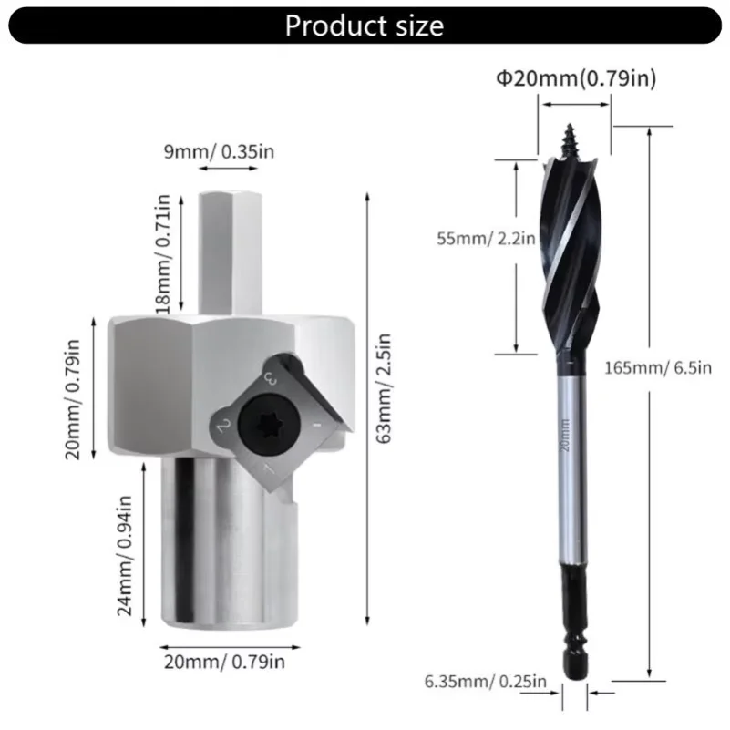 Woodworking Chamfer Reamer Tool Chamfer Reamer Tool Workbenches Dog Hole Polishing For 20mm Benches Dog Holes .Y1QB