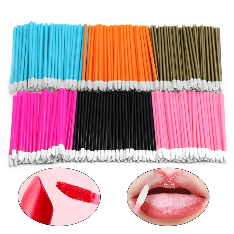 

150/500/1000Pcs Lip Brush Disposable Makeup Applicators Multicolor Lipstick Lip Gloss Wands Eyeshadow Eyelash Makeup Brushes