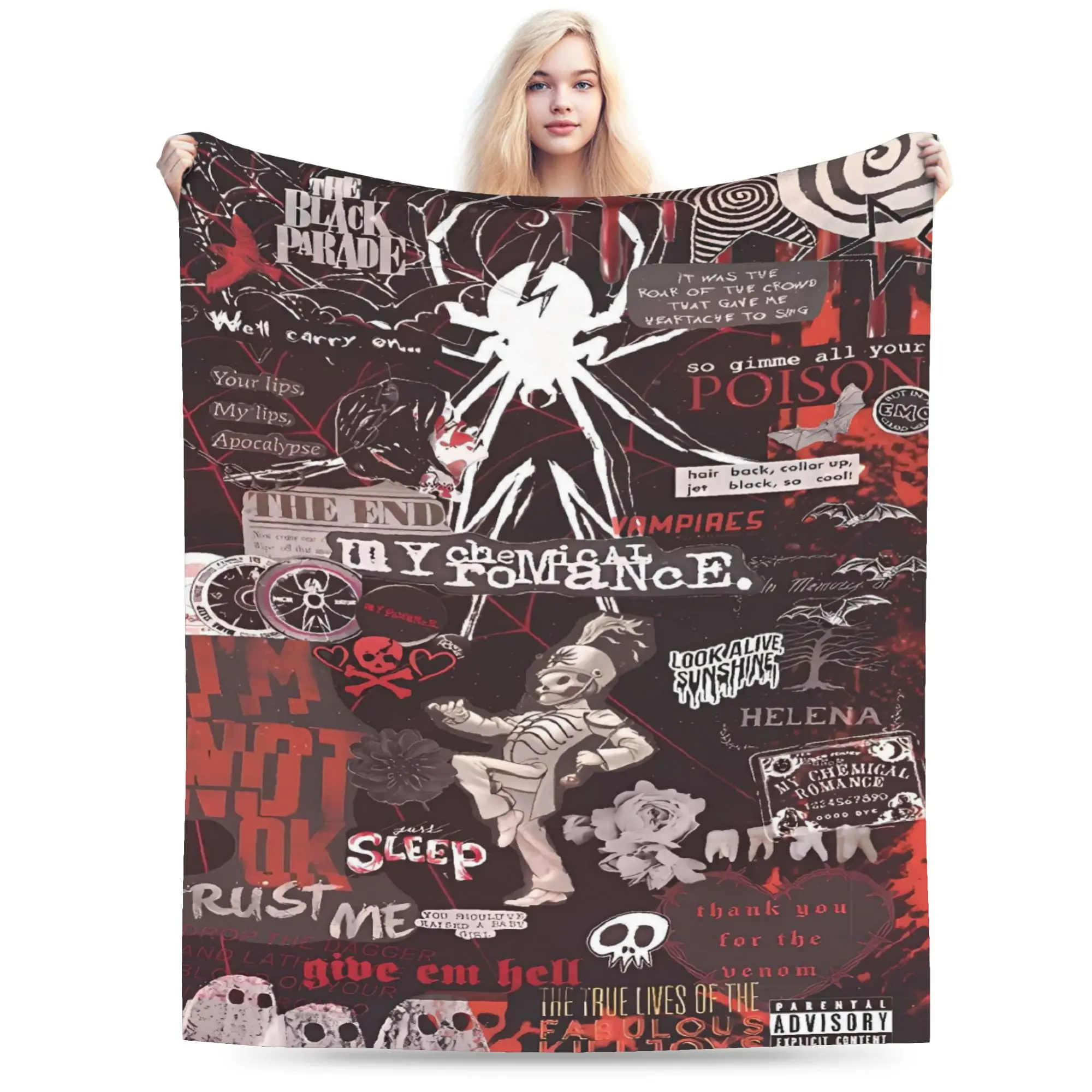 My Chemical Romance Danger Days Spider Blanket  Airplane Travel Flannel Throw Blanket For Outdoor Warm Quality Bedspread Gift