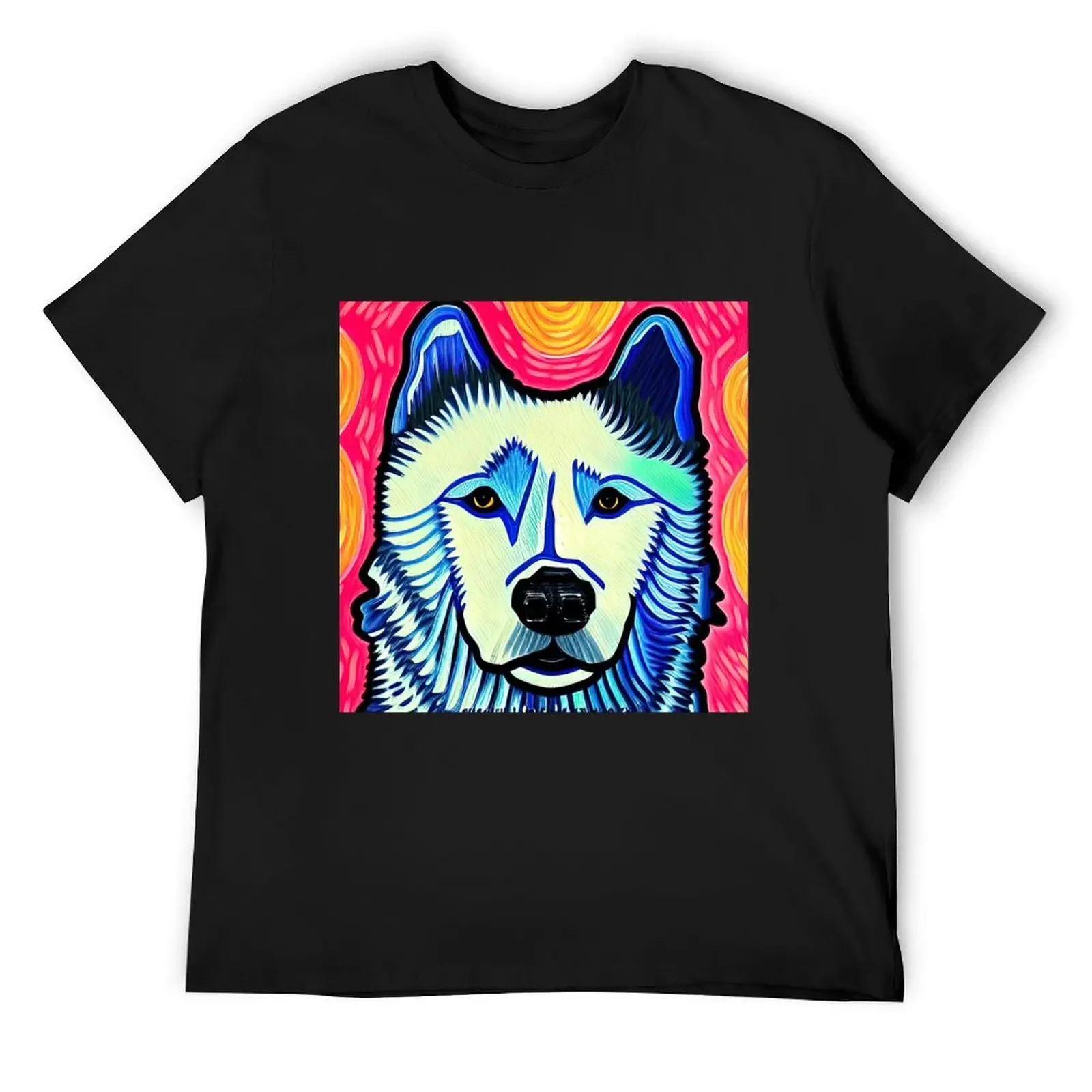 Samoyed Dog, Painting in the style of Van Gogh (design #15) T-Shirt