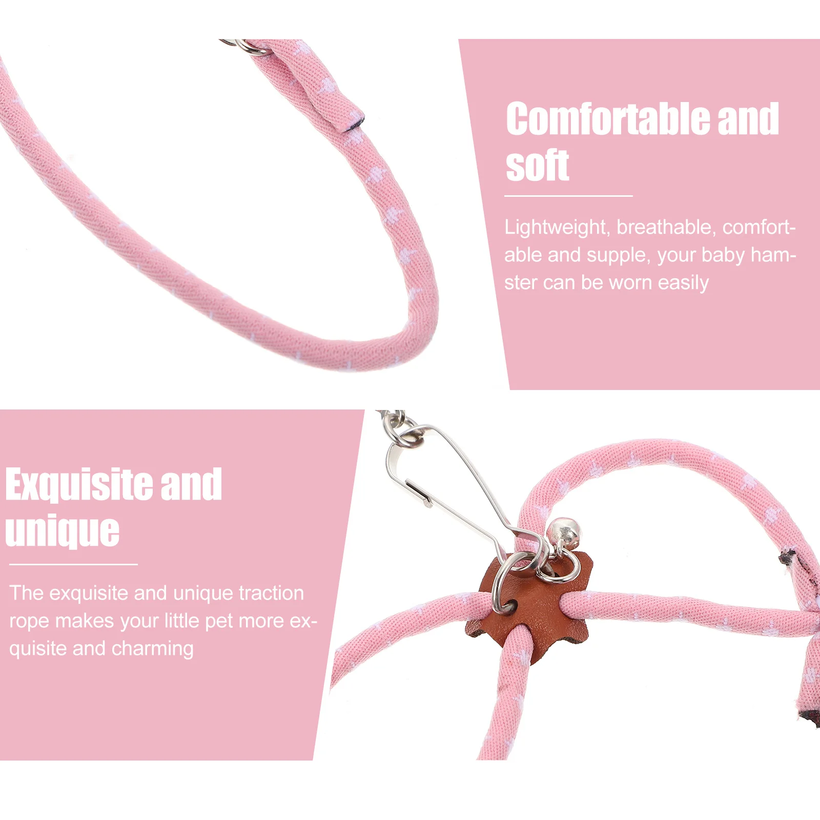 

Hamster Leash Harness Small Pet Outdoor Rabbit Anti-Bite Squirrel Harness Rope Breathable Comfortable Walking Leash