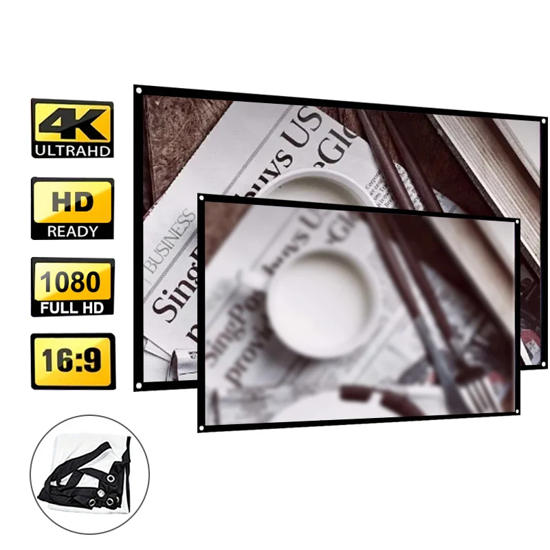 Hot selling soft screen 60 inch 16:9, foldable screen, convenient to carry without taking up space.