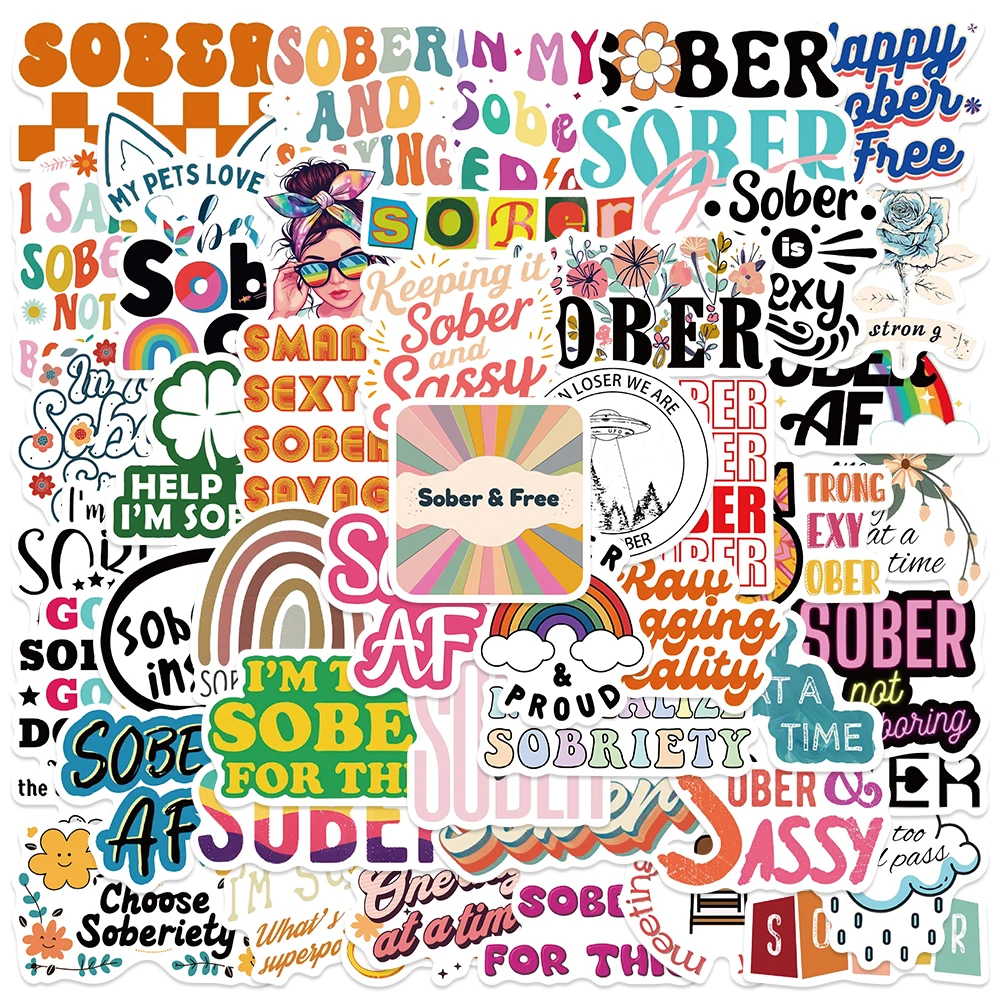 

50pcs Sober Graffiti Sticker Fashion Cool Decal For Phone Luggage Guitar Skateboard Laptop iPad DIY Decal Sticker Party Gift