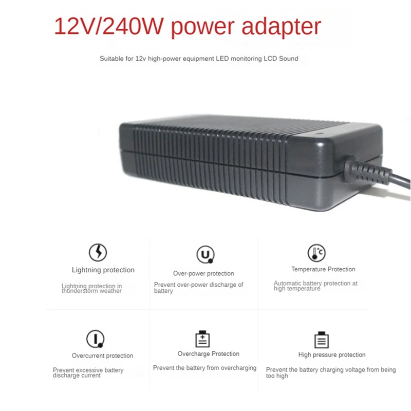 12V 20A 240W AC Adapter Charger For PSU Car Auto Accharger Mini ITX PC Laptop Supply Power Adapter DC 5.5X2.5Mm Accessories