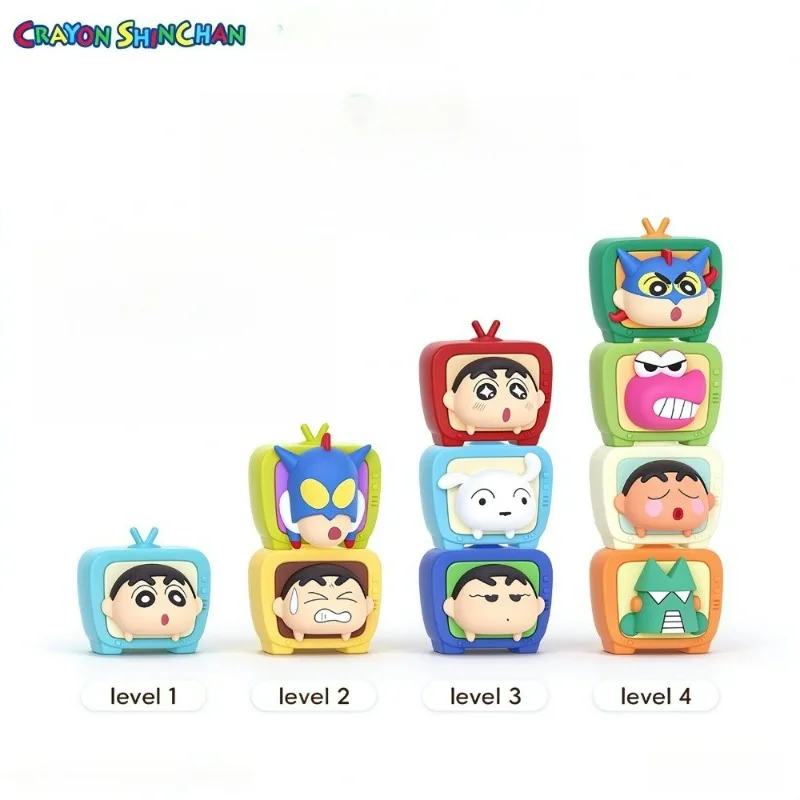 Crayon Shinchan TV Stackable Blind Box Fridge Magnet Shinnosuke Shiro Figure Cute Collectible Desk Decor Surprise Gift for Fan