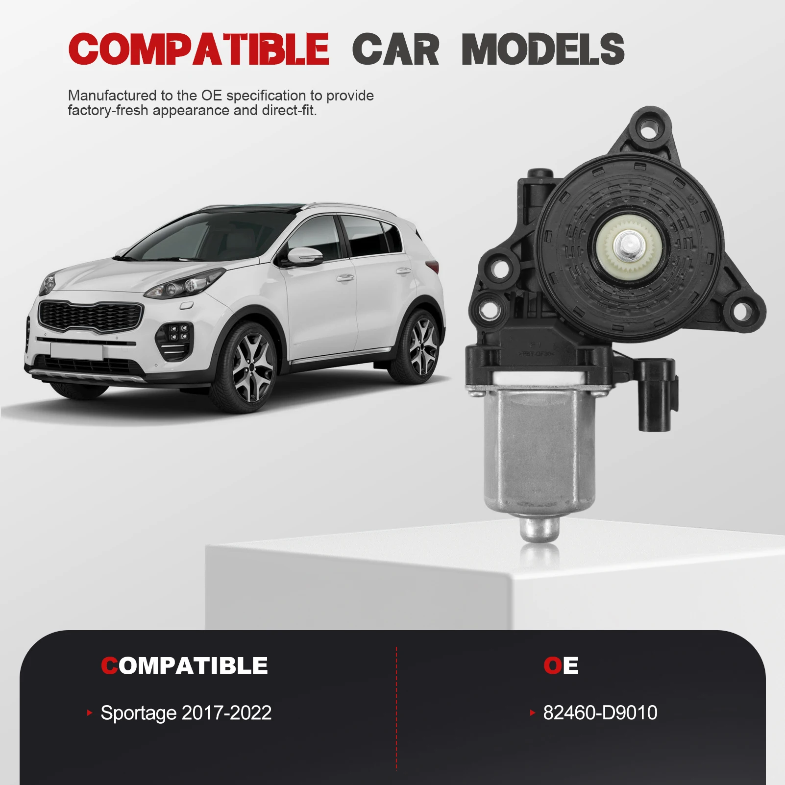 

82460-D9010 Передняя правая сторона пассажира ‎ Мотор окна для Sportage 2017 2018 2019 2020 2022