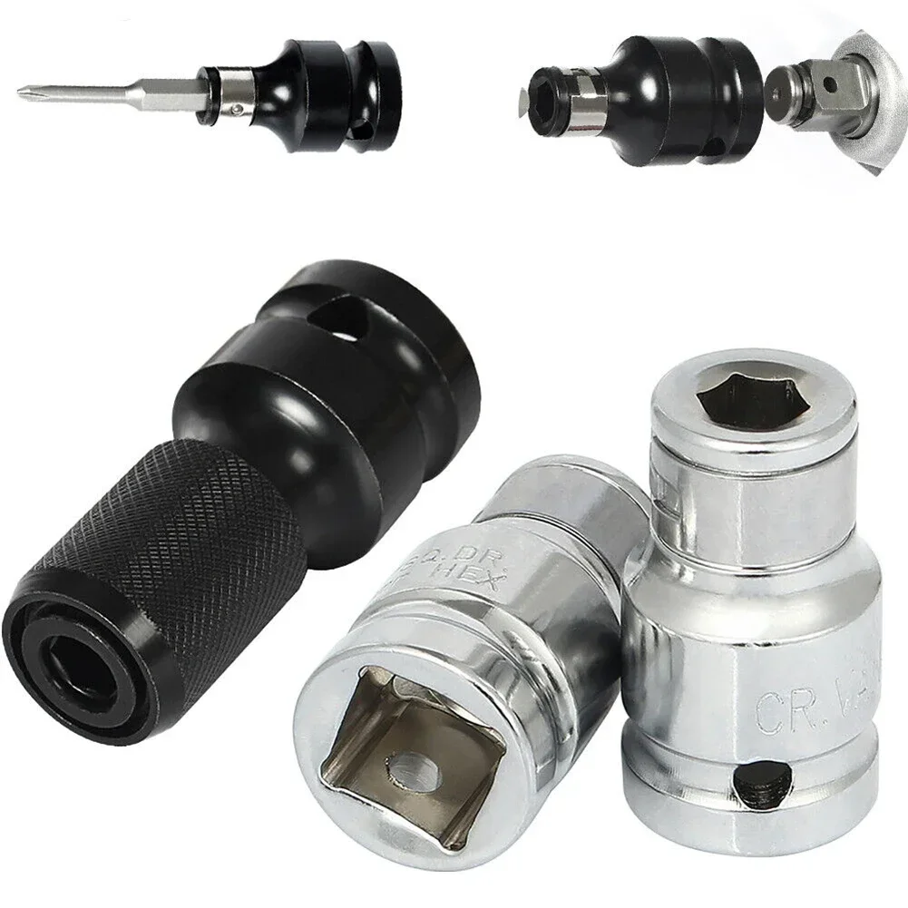 Impact Socket Adapter 1/2 To 1/4 1/4 3/8 Square Nut Quick Wrench Ratchet Adapter Converter Chuck Adapter Hand Tools