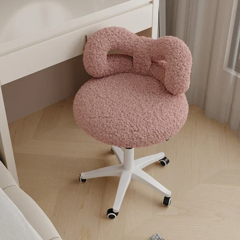 Sophisticated Makeup Chair Home Bedroom Manicure Bench Dressing Table Stool Cream Style Backrest Chair Butterfly Chair