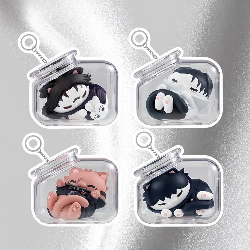 Jujutsu Kaisen Satoru Gojo Yuji Itadori Katze in Glas Acryl-Schlüsselanhänger Niedliches Anime-Accessoire Geschenk für Kinder & Fans