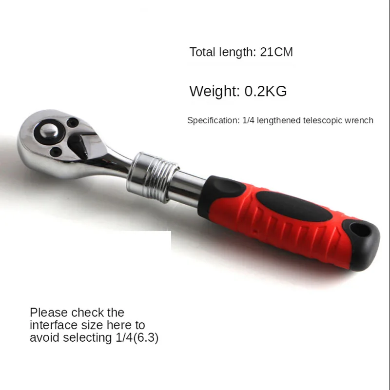 Ratchet Wrench For Socket 72 Teeth Scalable Car Repair Hand Tools