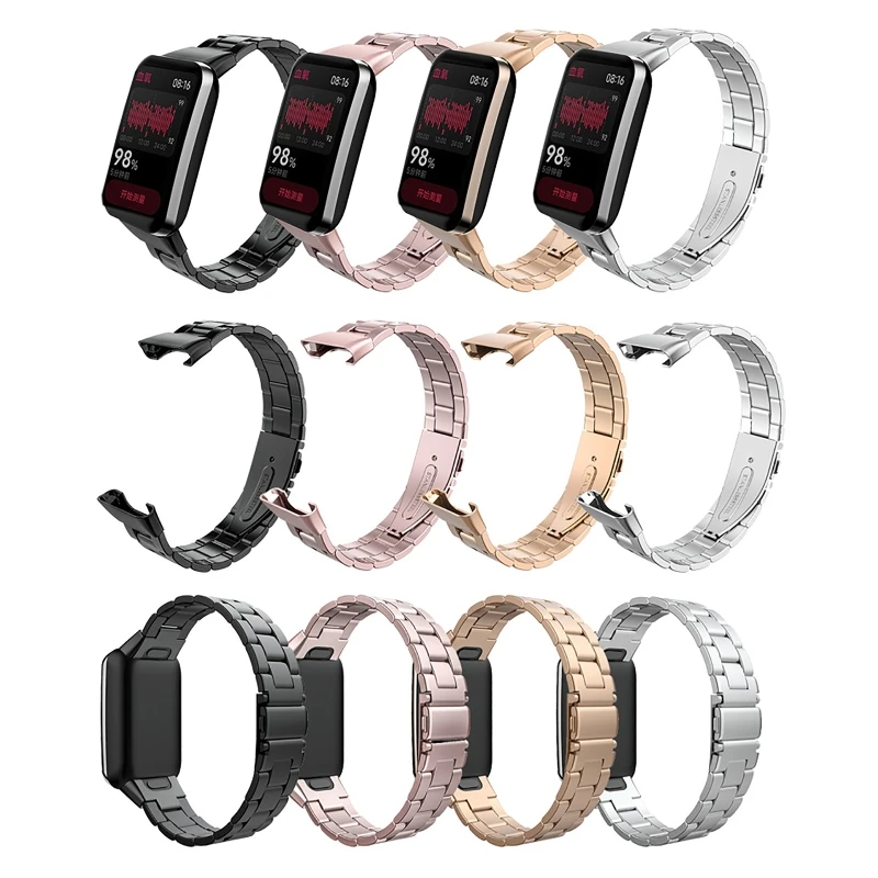

Ремешок из нержавеющей стали для часов xiaomi Mi Band 7 Pro, прочный сменный Браслет с металлической пряжкой, быстросъемный браслет