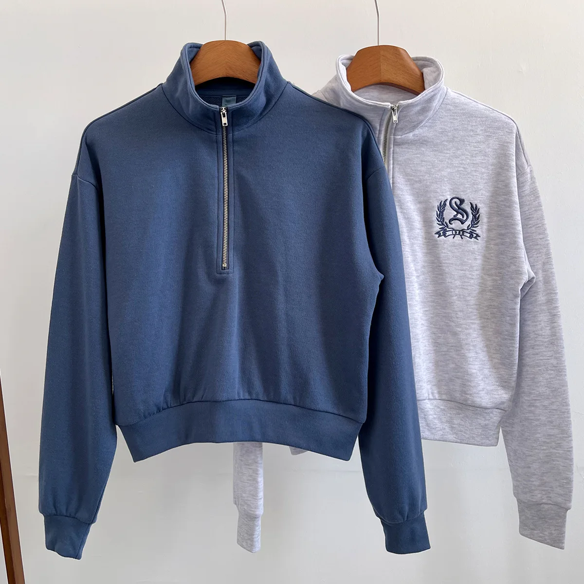 

Kardaian Ladies f Zip Fce Sweatirt ort Casual Sport Stand Collar Top Coat Korean Sle Thiened Long Sve Cotton