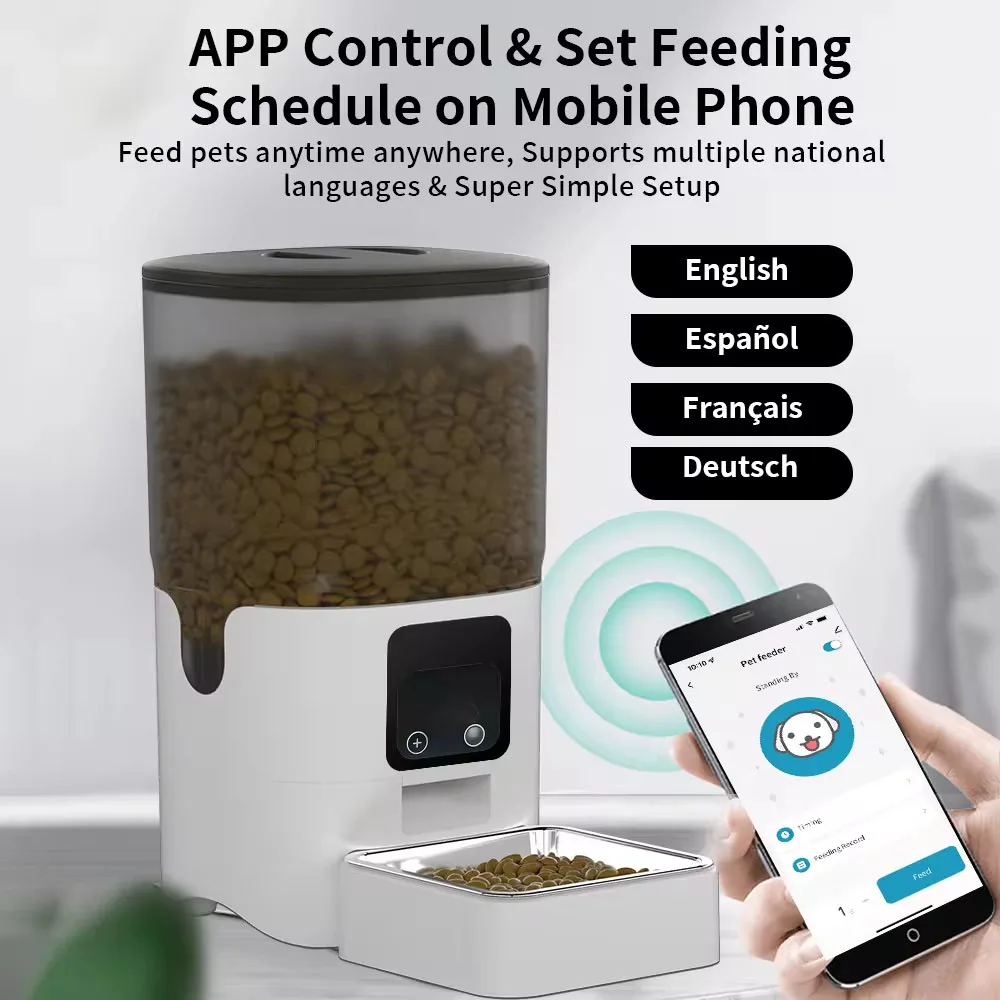 High Quality Wholesale Wi-Fi Pet Feeder With Camera 1080P Customizable Logo Automatic Pet Feeder