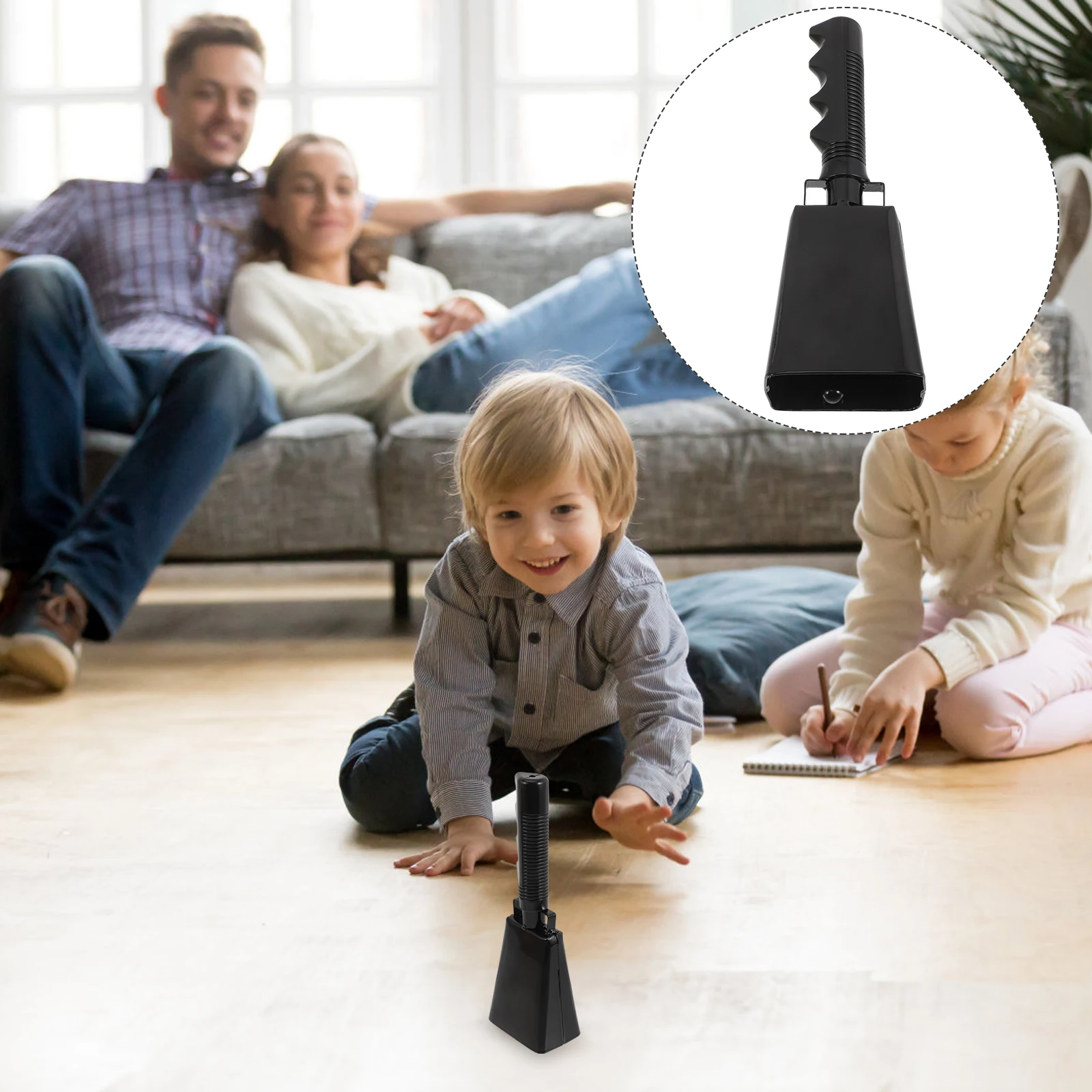 

Handled Cow Bell Loud Noise Maker For Sports Party Kids Musical Instrument Mini Percussion Birthday Gift