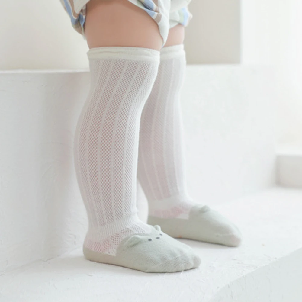 5 Pairs Baby High Socks Summer Mesh Breathable Toddler Anti-mosquito Long Socks  Cartoon Animal Newborn Infant Leg Warmers Socks