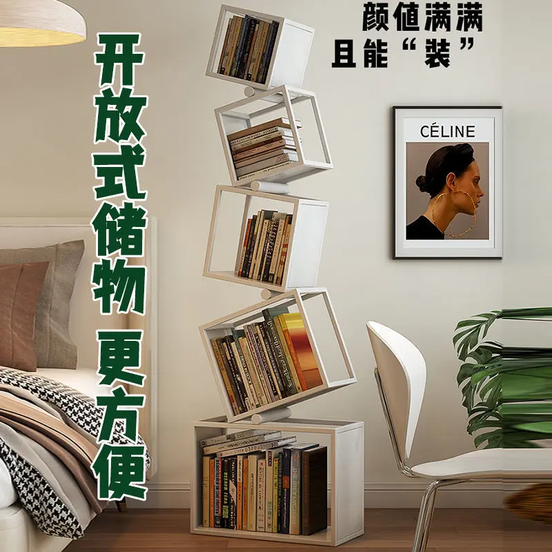 Creative iron bookshelf abnormal-shaped corner vertical floor-to-ceiling living room corner modern simple shelving