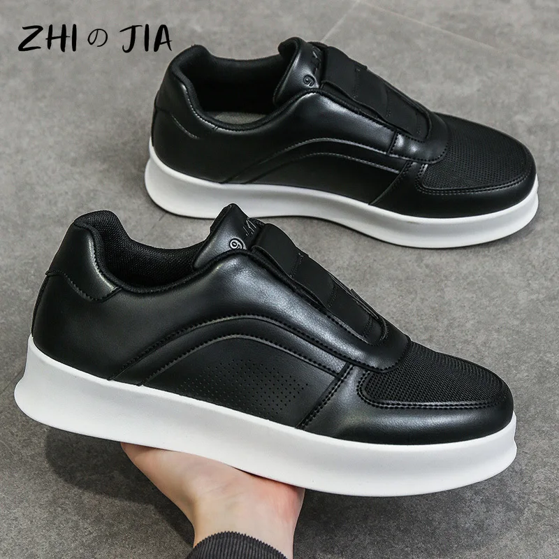 Men's New Fashionable Casual Shoes Spring Summer Mesh Breathable Thick Soled Sneakers Classic Black Trendy Matching Footwear