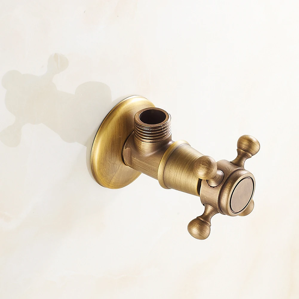 Античный латунный треугольный клапан, регулирующий клапан для воды, водопроводный клапан для ванной комнаты G1/2, обустройство дома, аксессуары для ванной комнаты