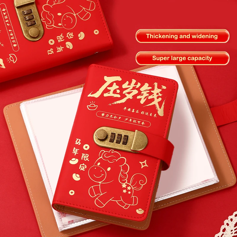 Carpeta de Ahorro de Dinero con Candado y 100 Sobres, Desafío de Ahorro de Dinero, Carpeta de Ahorro de PU, Reutilizable, Portátil, Libro de Colección de Dinero