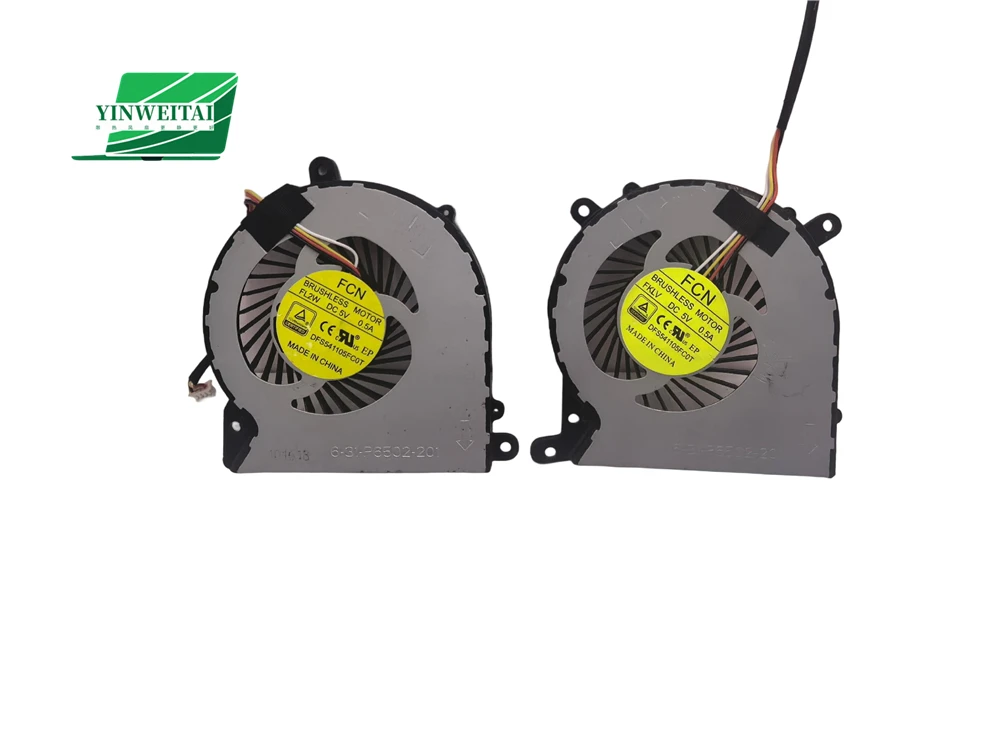 FCN FL2W 6-31-P6502-201 Fan For Clevo EVOC PA71HS-G PA70HS-G PA71ES-G Eurocom Q8 Cpu & GPU Cooling Fan 4Pin