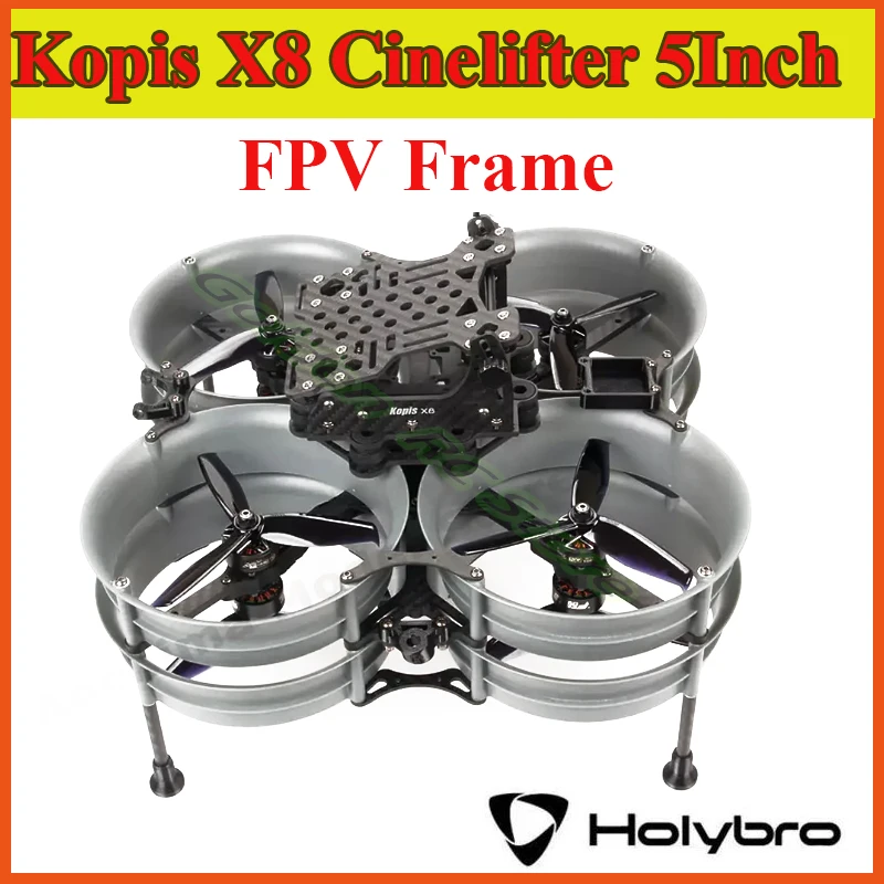 

Holybro Kopis X8 Cinelifter 5”- Ducted FPV Frame ARF PNP Kakute H7 FC Tekko32 F4 4in1 50A ESC F60 KV1750 Motor 5055S-3 Propeller