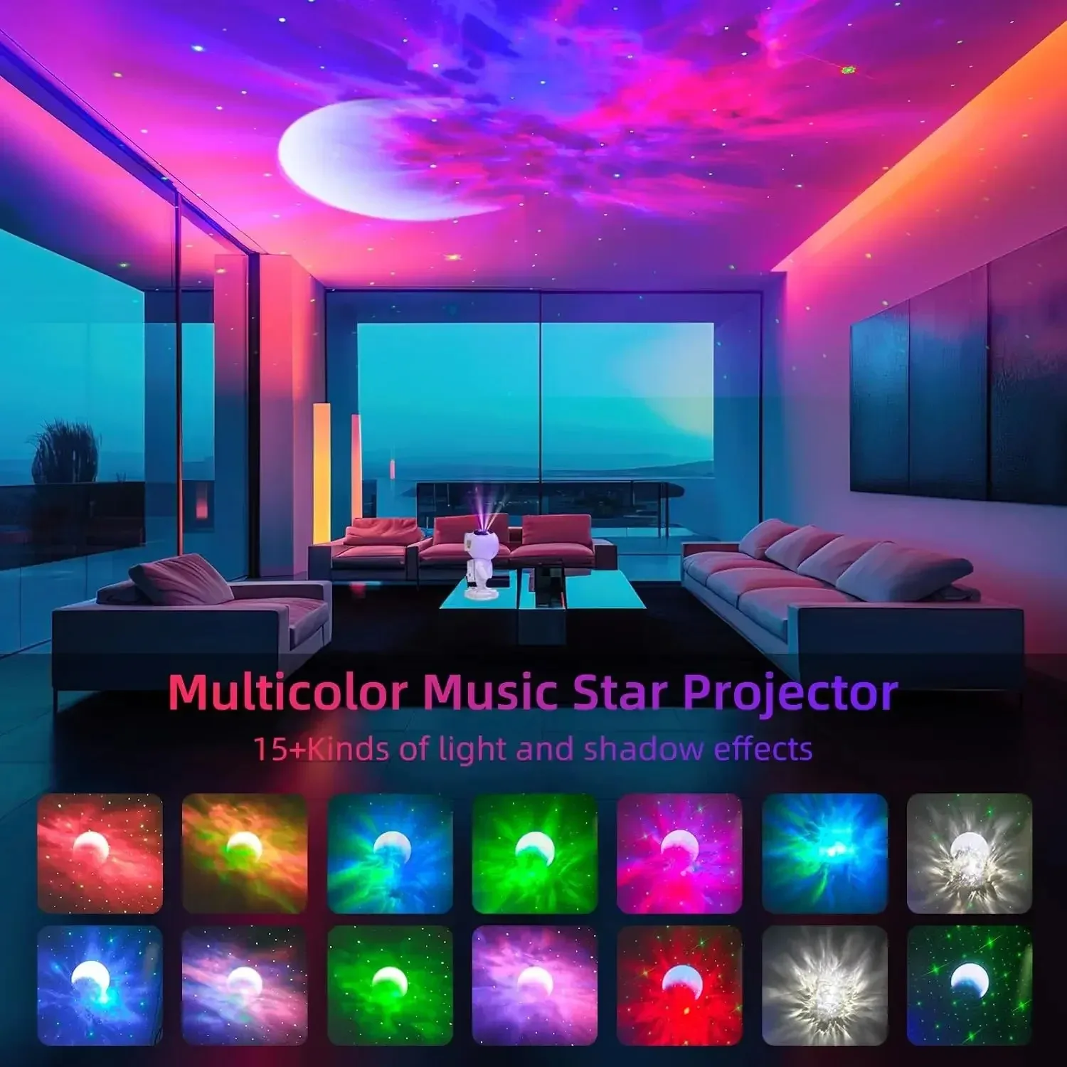 Star Music Projector Galaxy Night Light Astronaut Space Projector Starry Nebula Ceiling LED Night Lamp For Gifts Home Decorative