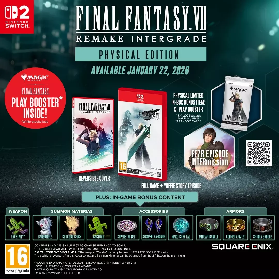 Final Fantasy VII Remake Intergrade + Sobre Magic The Gathering Final Fantasy (Importacion UK) - Nintendo Switch 2 - Nuevo Precintado