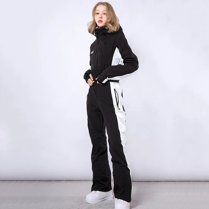 Winter Sport Skiing Suites Outdoor Warm Ski Jumpsuit Windproof Waterproof Snow Overalls New 2024 Women Clothes Slim Fit Snowsuit