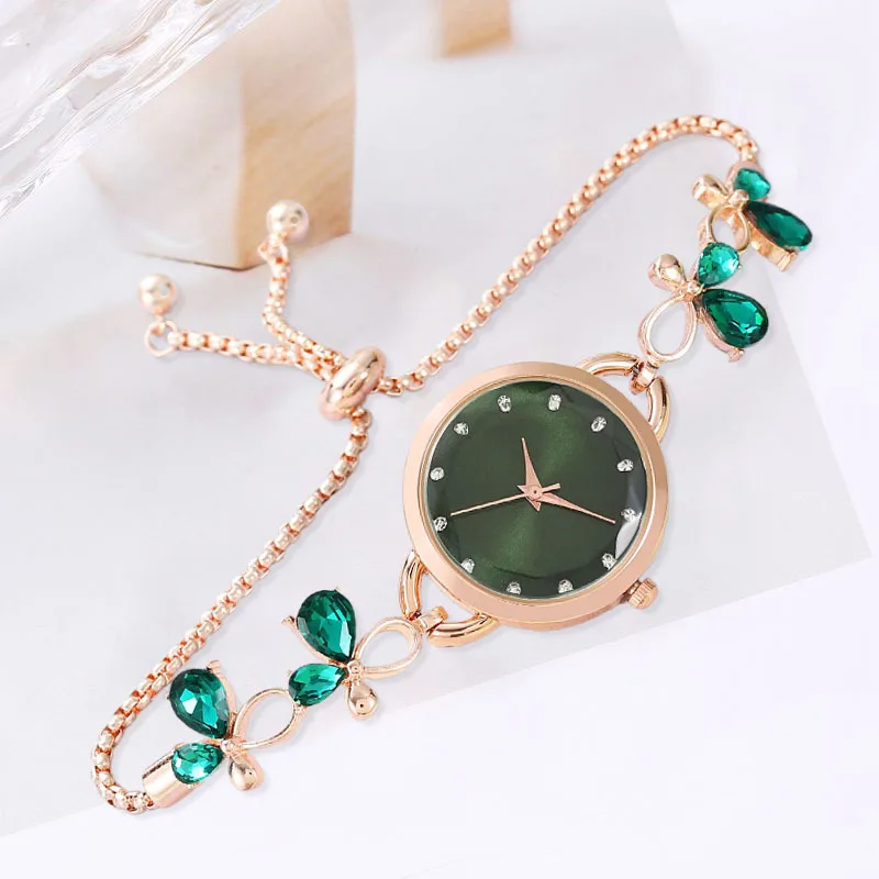 Reloj de pulsera con diseño de cuerda de tracción de temperamento de estilo coreano para mujer, flores pequeñas, Simple, a la moda, nuevo