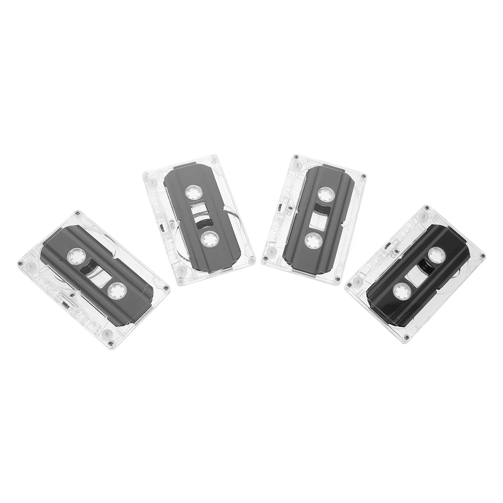 4 Pcs Audio Tape Cassette Recorder Storage Player Music Tapes High Transparency