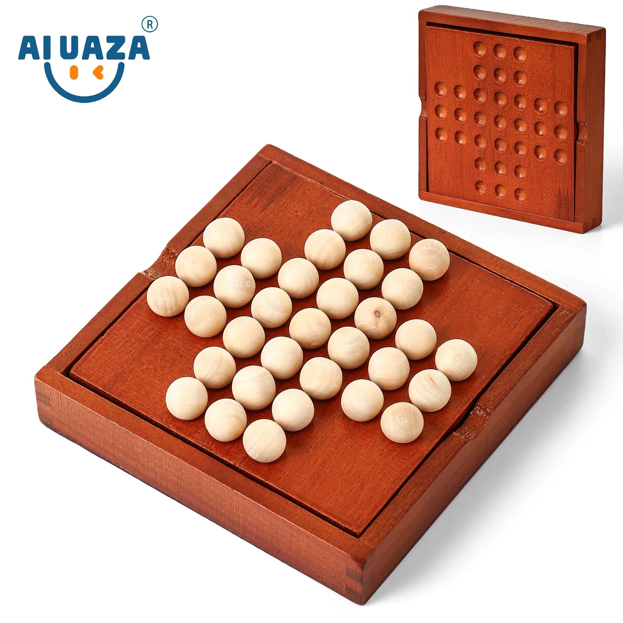 AIUAZA Wooden Independent Single Noble Chess Children's Educational Desktop Game Classical Peg Solitaire Toys Wholesale