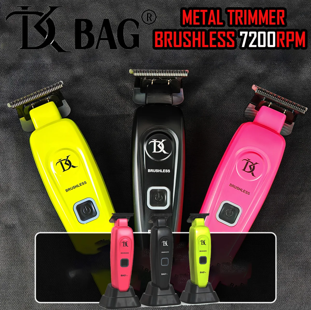 

Профессиональная машинка для стрижки волос DK Metal Housing с бесщеточным мотором, DLC-лезвием, зарядным устройством и базой для хранения, для барбершопов