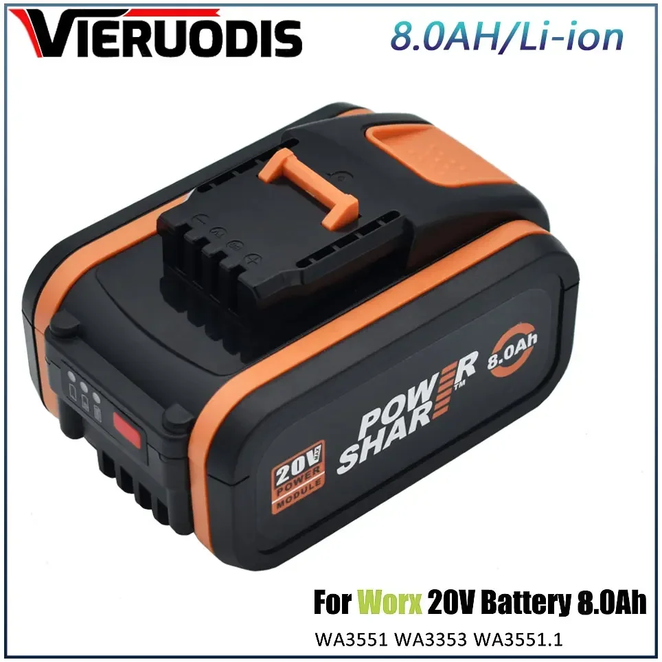 

For 20V Battery 8000mah Li-ion for Worx WX390/WX176/WX166.4/WX372.1 WX800/WX678/WX550/WX532/WG894E WG629E/WG329E/WG2