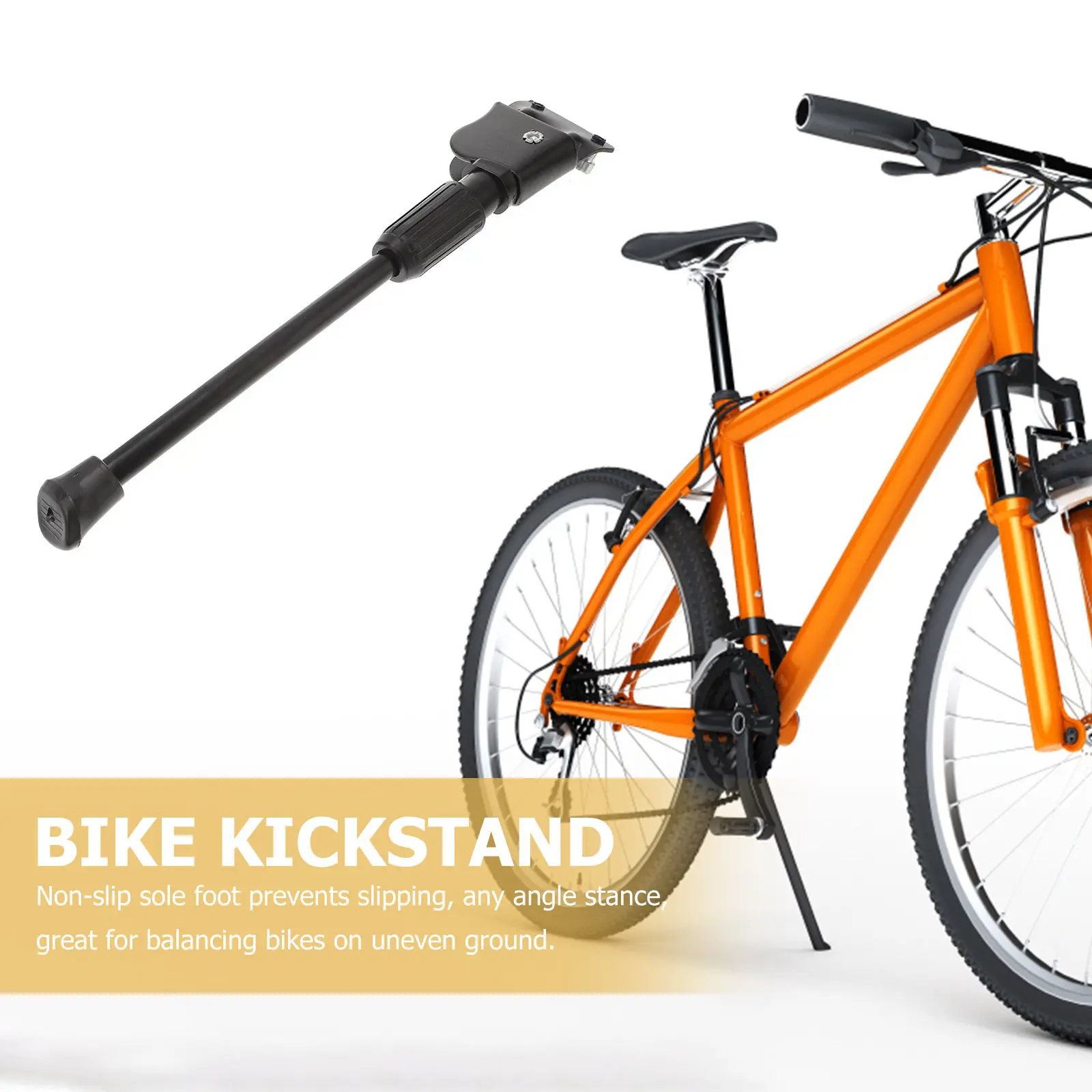 2 Holes Premium Carbon Steel Bike Kickstand Single Side Folding Stand with Non-Slip Design Rear Mount for Mountain view 6