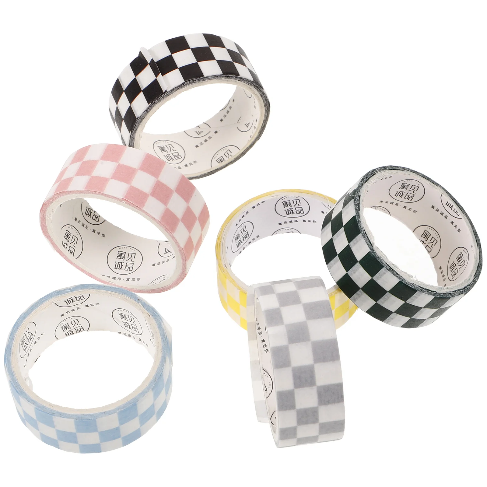 6 Rolls Checkered Bulletin Board Border Scrapbooking Washi Tape Adhesive Supplies Gift Wrapping Decor