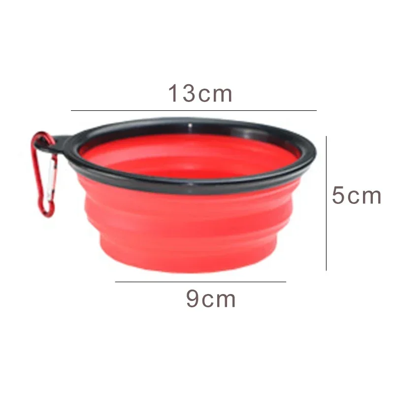 Cuenco plegable de silicona para perros y mascotas, contenedor de comida portátil para viajes al aire libre, plato alimentador, suministros para mascotas, 350ml