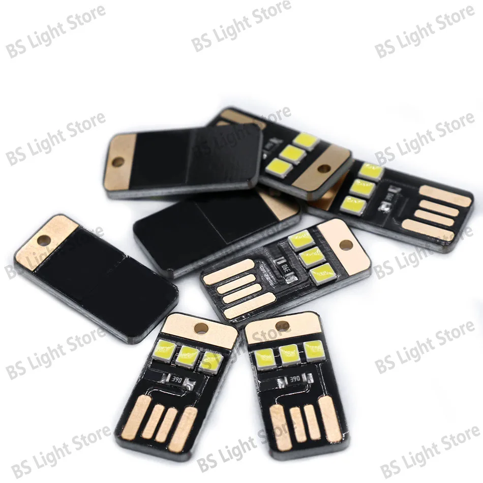 10 Stück USB-LED-Schlüsselanhänger-Chip, DC5V, starke Taschenlampe, Mini-Ultraflach-Camping-Nachtzeltlampe, tragbares Zubehör – Detail 2