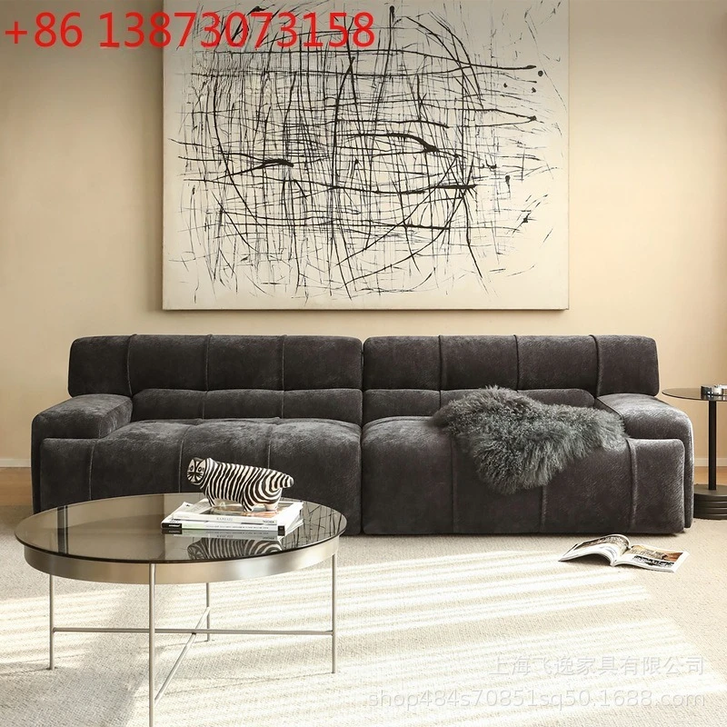 

Скандинавский минималистичный прямой разделенный тканевый диван для квартиры, итальянский минималистичный тканый флисовый диван в стиле ретро