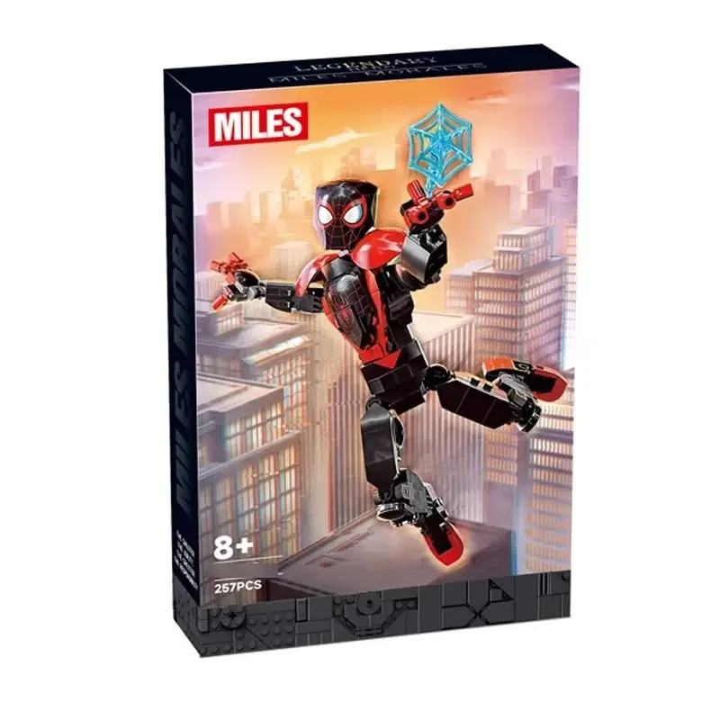 Marvel Spider-Man Miles Morales Boneca Blocos de Construção, Brinquedo de Montagem Infantil, Criativo Cool Hand Figure Model, Boy Holiday Gift